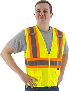 Majestic 75-3209 Hi-Viz Mesh Vest With Dot Striping, Ansi 2, Size 3X-Large