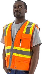 Majestic 75-3226 Hi-Viz Vest With Dot Striping And D-Ring Pass, Ansi 2, Size Medium