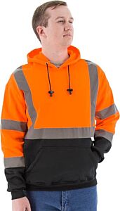 Majestic 75-5328 Hi-Viz Hooded Pullover Sweatshirt, Ansi 3, Size Large