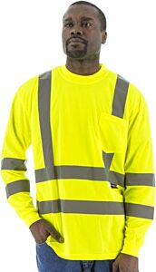 Majestic 75-5355 Hi-Viz Long Sleeve Shirt, Ansi 3, Size 4X-Large