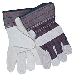 Mcr Safety 12010M Gloves, Economy Shoulder Leather Palm, Medium, Pack Of 12 Pairs