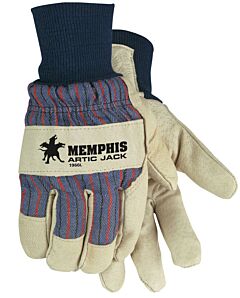 Mcr Safety 1966L Gloves, Luminator Hi-Vis, Grain Pig, Fleece Lined Palm, Orange Reflective Fabric Back, Size Large, Pack Of 12 Pairs