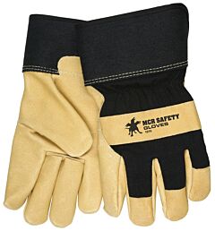 Mcr Safety 1970Xl Gloves, Grain Pigskin Leather Palm, Thermal Lined, Black Fabric Back, Size X-Large, Pack Of 12 Pairs
