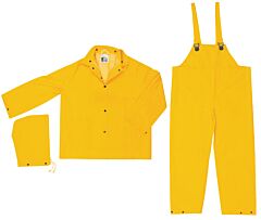 Mcr Safety 2003Fxl Classic, .35Mm, Pvc/Poly, Suit, 3 Pc, No Fly, Yellow, 1/Each