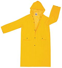 Mcr Safety 200Chx2 Classic, .35Mm, Pvc/Poly, 49" Coat W/Att Hood, Yellow, 1/Each