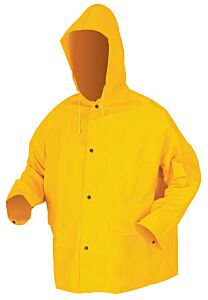 Mcr Safety 200Jhxl Classic, .35Mm, Pvc/Poly, Jacket W/Att Hood, Yellow, 1/Each