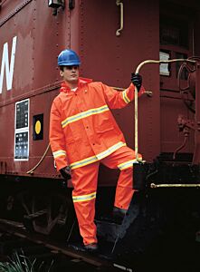 Mcr Safety 2013Rxl Luminator, .35Mm, Pvc/Poly, Suit, 3 Pc, Reflective Tape, Orange, 1/Each