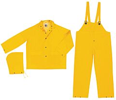Mcr Safety 2303X4 Industry Grade, Pvc/Poly, Suit, 3 Pc, Yellow, 1/Each