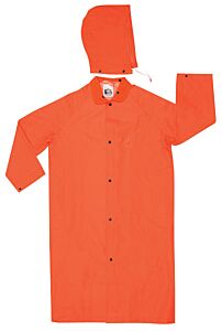 Mcr Safety 241Cxl Classic Plus, .35Mm, Pvc/Poly, Coat, Cor Collar, Orange, 1/Each