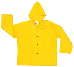Mcr Safety 300Jhxl Wizard, .28Mm, Pvc/Nylon/Pvc, Flame Ret, Jacket W/Att Hood, Yellow, 1/Each