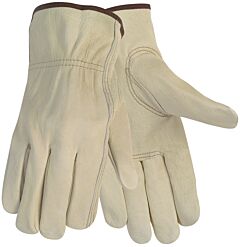 Mcr Safety 3215M Gloves, Economy Grade Cow Grain Driver, Size Medium, Pack Of 12 Pairs