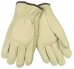 Mcr Safety 3400M Gloves, Industry Grade Pigskin Grain Driver, Straight Thumb, Size Medium, Pack Of 12 Pairs