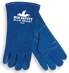 Mcr Safety 4600Xl Gloves, Blue Beast Deluxe Welder, Reinforced Palm, Wing Thumb, Size X-Large, Pack Of 12 Pairs