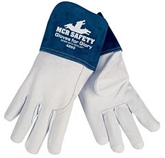 Mcr Safety 4850L Gloves, Gloves For Glory Premium Grain Goatskin Mig/Tig, Sewn W/Kevlar, 4.5" Split Cow Gauntlet Cuff, Size Large, Pack Of 12 Pairs