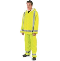 Mcr Safety 500Rjhx3 Luminator, .16Mm, Pu/Poly, Jacket With Hood, Silver Stripes, Class 3, Lime, Size 3X-Large