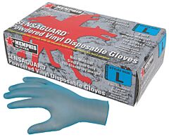 Mcr Safety 5030Xl Gloves, Sensaguard Blue Vinyl Disposable, Industrial/Food Service Grade, Powdered, Size X-Large, 1/Box