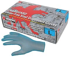 Mcr Safety 5035L Gloves, Sensaguard Blue Vinyl Disposable, Industrial/Food Service Grade, Powder Free, Size Large, 1/Box