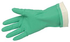 Mcr Safety 5320E Gloves Green Flock Lined Nitrile, 15 Mil, Straight Cuff, Size 10.5, Economy