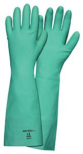 Mcr Safety 5350L Gloves Green Unlined Nitrile, 22 Mil, 18" Sraight Cuff, Size 9, Textured Grip