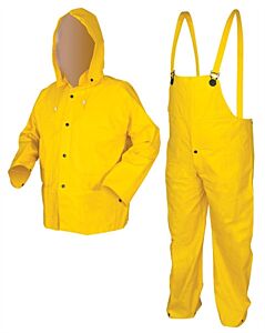 Mcr Safety 6003M Commodore, Pvc/Non-Woven Poly/Nylon, Suit, 3 Pc, Yellow, Size Medium