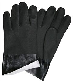 Mcr Safety 6521Sj Gloves, Black Double Dipped Pvc, Sandy, Jersey Lined, 10"