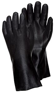 Mcr Safety 6522Sj Gloves, Black Double Dipped Pvc, Sandy, Jersey Lined, 12"