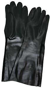 Mcr Safety 6528S Gloves, Black Double Dipped Pvc, Sandy, Interlock Lined, 18"