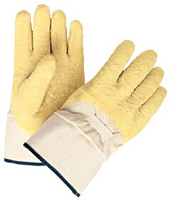 Mcr Safety 6800 Gloves, Rubber Coated, Crinkle Finish, Canvas Lined, Safety Cuff