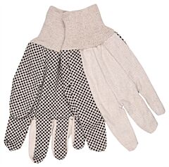 Mcr Safety 8808 Gloves, Dotted Cotton Canvas Clute Standard Weight Knit Wrist