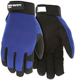Mcr Safety 900M Gloves, "Memphis", Parity By Clarino® Synthetic Leather, Blue Spandex Back, Adjustable Wrist Closure, 1/Pair