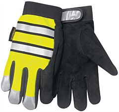Mcr Safety 958L Hi-Vis Split Deer Multitask Gloves Yellow