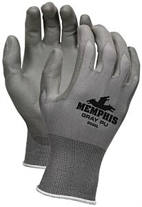 Mcr Safety 9666Xl Gloves, "Memphis", 13 Gauge Gray Nylon, Gray Pu, Pack Of 12 Pairs