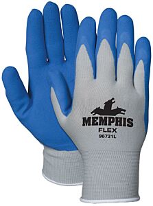 Mcr Safety 96731Xl Gloves, Flex 13 Gauge Gray Shell Blue Foam Latex, Size X-Large, Pack Of 12 Pairs