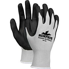 Mcr Safety 9673S Gloves, 13 Gauge Nylon Shell Black Foam Nitrile, Size Small, Pack Of 12 Pairs