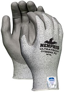 Mcr Safety 9676M Gloves, Ultratech Dyneema 13 Gauge Salt And Pepper Shell, Gray Pu Coating, Size Medium, Pack Of 12 Pairs