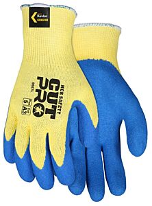 Mcr Safety 9687Xxl Gloves, Flextuff Kv 10 Gauge Kevlar Shell, Blue Latex Dip Palm/Fingers, Size 2X-Large, Pack Of 12 Pairs