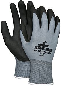 Mcr Safety 9699S Gloves, Ultratech Pvc Dip Stretch Nylon, Gray Pvc, Size Small, Pack Of 12 Pairs