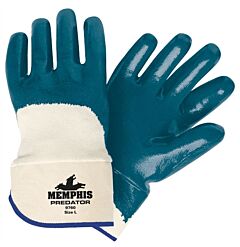 Mcr Safety 9760L Gloves, Predator Supported Nitrile, Palm Coated, Safety Cuff, Size Large, Pack Of 12 Pairs