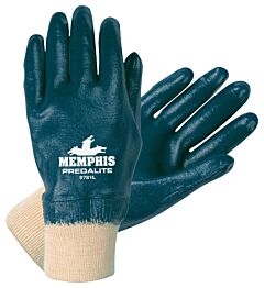 Mcr Safety 9781L Gloves, Predalite Supported Nitrile, Fully Coated, Knit Wrist, Size Large, Pack Of 12 Pairs