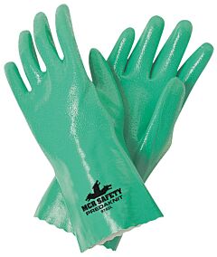 Mcr Safety 9782M Gloves, Predaknit Green Supported Nitrile, 12" Gauntlet, Size Medium, Pack Of 12 Pairs