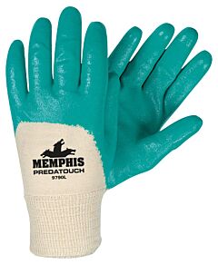 Mcr Safety 9790M Gloves, Predatouch Supported Nitrile, Palm Coated, Knit Wrist, Size Medium, Pack Of 12 Pairs
