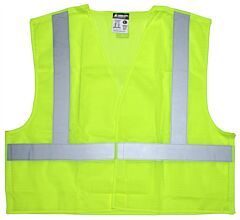 Mcr Safety Cl2Mlx4 Lime Safety Vest With 2" Silver Reflective Stripes, 4X-Large