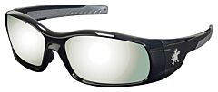 Mcr Safety Sr117 Swagger Safety Glasses, Polished Black Frame, Silver Mirror Lens
