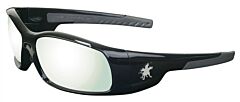 Mcr Safety Sr119Af Swagger Safety Glasses, Polished Black Frame, Indoor/Outdoor Clear Mirror Lens