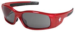 Mcr Safety Sr132Af Swagger Safety Glasses, Crimson Red Frame, Gray Anti-Fog Lens