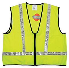 Mcr Safety Va220Rl Ansi 100% Poly, Safety Vest, 1 3/8" Whit