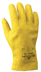 Showa Best 962L-10 Fuzzy Duck, General Purpose Pvc Fully Coated Gloves, Pack Of 12 Pairs