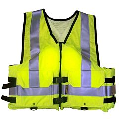 Stearns 3000001117 Comfort Series Utility Vest Hi Viz Ansi Green W/Silver Size Small
