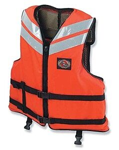 Stearns I460Org-04-000 Work Boat Flotation Vest Nylon, Orange, Size Large
