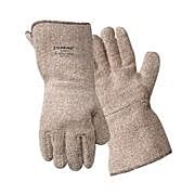 Wells Lamont 636Hr Terry, Brown&White, Unlined, 4.5"Gauntlet, 3